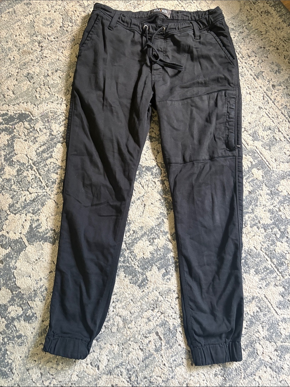 DU/ER Black Drawstring Jogger Pants N2X relaxed, taper  31/29